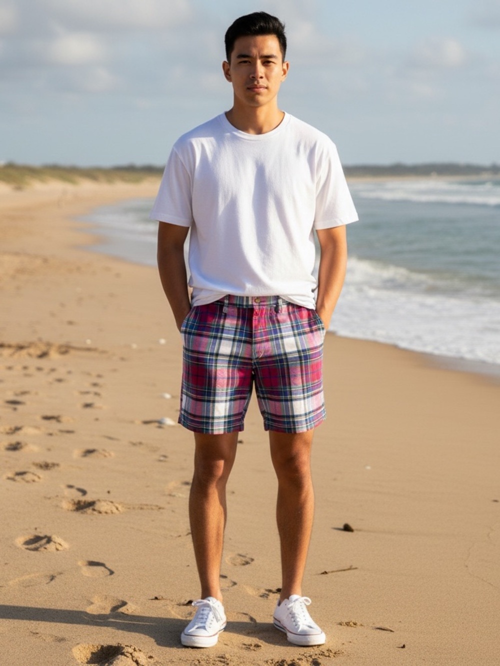 URBAN OUTFITTERS Plaid Red and Blue Men's Shorts size 32” waist preppy casual